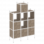 Loft Прямой стеллаж наборный VR.L-18 Тиквуд тёмный/Белый металл 1278*446*1869