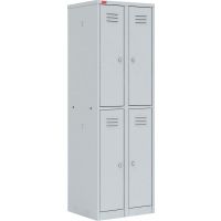 Шкаф для одежды металлический ШРМ-24 4 отделения медицинский (600х500х1860 мм)
