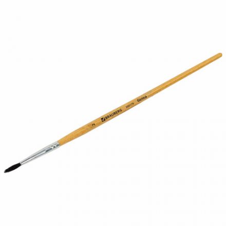 Кисть BRAUBERG, белка, круглая, № 2, 200179 Кисть BRAUBERG, белка, круглая, № 2, 200179