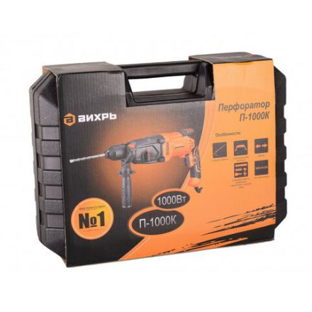Перфоратор сетевой, 1000 Вт, 1100 об/мин, 4900 уд/мин, патрон SDS PLUS, ВИХРЬ П-1000К 72/3/7 Перфоратор сетевой, 1000 Вт, 1100 об/мин, 4900 уд/мин, патрон SDS PLUS, ВИХРЬ П-1000К 72/3/7