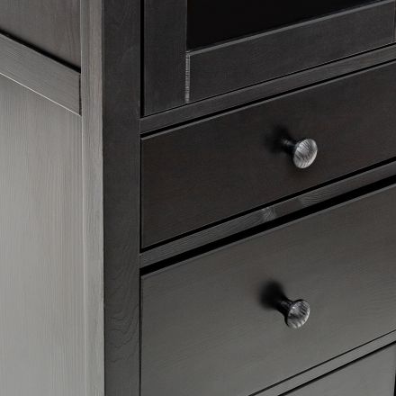 Leset Шкаф-витрина Мира (Шкаф для посуды 13), Чёрный