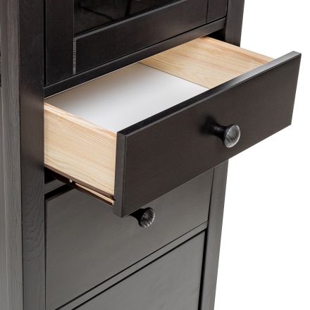 Leset Шкаф-витрина Мира (Шкаф для посуды 13), Чёрный