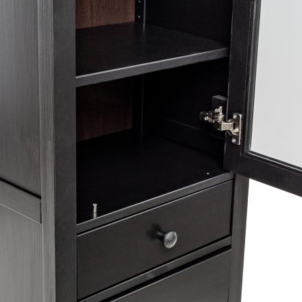 Leset Шкаф-витрина Мира (Шкаф для посуды 13), Чёрный