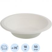 Тарелка одноразовая глубокая биоразлагаемая 480 мл, 50шт/уп (137882) Тарелка одноразовая глубокая биоразлагаемая 480 мл, 50шт/уп (137882)