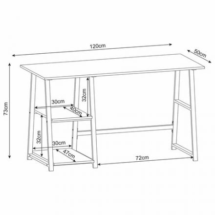 Стол на металлокаркасе BRABIX "LOFT CD-006", 1200х500х730 мм, 2 полки, цвет морёный дуб, 641224 Стол на металлокаркасе BRABIX "LOFT CD-006", 1200х500х730 мм, 2 полки, цвет морёный дуб, 641224