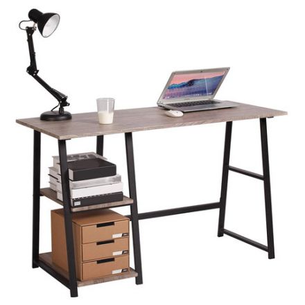 Стол на металлокаркасе BRABIX "LOFT CD-006", 1200х500х730 мм, 2 полки, цвет морёный дуб, 641224 Стол на металлокаркасе BRABIX "LOFT CD-006", 1200х500х730 мм, 2 полки, цвет морёный дуб, 641224