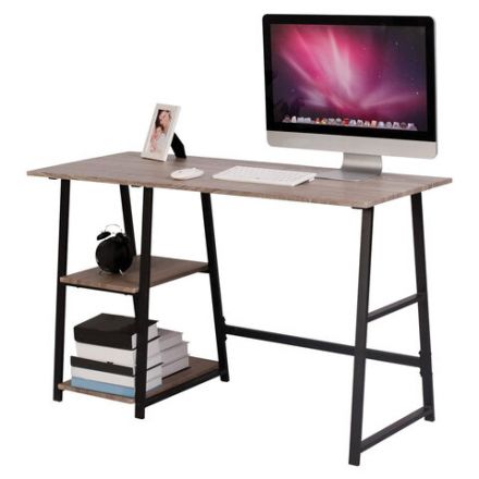 Стол на металлокаркасе BRABIX "LOFT CD-006", 1200х500х730 мм, 2 полки, цвет морёный дуб, 641224 Стол на металлокаркасе BRABIX "LOFT CD-006", 1200х500х730 мм, 2 полки, цвет морёный дуб, 641224