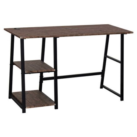 Стол на металлокаркасе BRABIX "LOFT CD-006", 1200х500х730 мм, 2 полки, цвет морёный дуб, 641224 Стол на металлокаркасе BRABIX "LOFT CD-006", 1200х500х730 мм, 2 полки, цвет морёный дуб, 641224