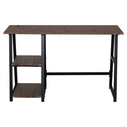 Стол на металлокаркасе BRABIX "LOFT CD-006", 1200х500х730 мм, 2 полки, цвет морёный дуб, 641224 Стол на металлокаркасе BRABIX "LOFT CD-006", 1200х500х730 мм, 2 полки, цвет морёный дуб, 641224