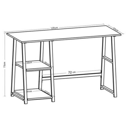 Стол на металлокаркасе BRABIX "LOFT CD-006", 1200х500х730 мм, 2 полки, цвет морёный дуб, 641224 Стол на металлокаркасе BRABIX "LOFT CD-006", 1200х500х730 мм, 2 полки, цвет морёный дуб, 641224