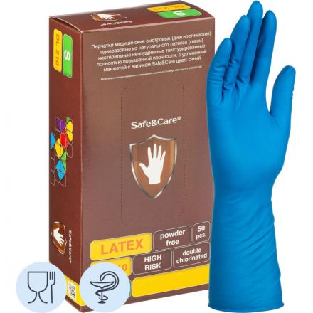 Перчатки мед.смотров. латекс., н/с, н/о, S&C High Risk TL210 (S)25пар/уп,ПС Перчатки мед.смотров. латекс., н/с, н/о, S&C High Risk TL210 (S)25пар/уп,ПС