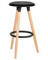 Табурет барный DOBRIN ROYCE, ножки светлый бук, цвет чёрный (B-03) Табурет барный DOBRIN ROYCE, ножки светлый бук, цвет чёрный (B-03)