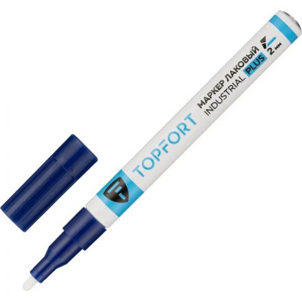 Маркер лаковый TOPFORT Industrial Plus 2 мм синий Маркер лаковый TOPFORT Industrial Plus 2 мм синий