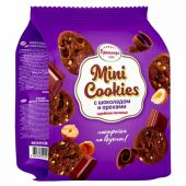 Печенье БРЯНКОНФИ "Mini cookies" шоколадное с орехами, 200 г, 3045078 Печенье БРЯНКОНФИ "Mini cookies" шоколадное с орехами, 200 г, 3045078