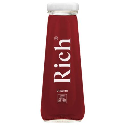 Нектар RICH 0,2 л, вишня, подходит для детского питания, стеклянная бутылка, 1714901 Нектар RICH 0,2 л, вишня, подходит для детского питания, стеклянная бутылка, 1714901
