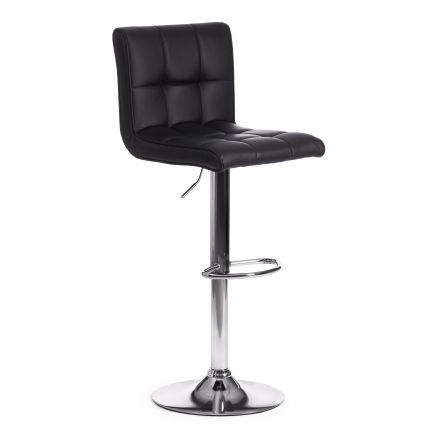 Стул барный Барбер/Barber (мод.KY711D) металл/экокожа, 43х50х92-103см, черный/хром