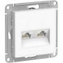 Розетка компьютерная 2-м AtlasDesign RJ45 кат.5E механизм бел. SE ATN000185