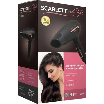 Фен SCARLETT SC-HD70IT09, 1600Вт, черный Фен SCARLETT SC-HD70IT09, 1600Вт, черный