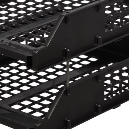 Лотки для бумаг горизонтальные Стамм Strong 2 штуки на металлических стержнях черные Лотки для бумаг горизонтальные Стамм Strong 2 штуки на металлических стержнях черные