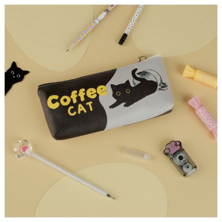 Пенал мягкий 200*85*30 MESHU "Coffee cat", искусственная кожа Пенал мягкий 200*85*30 MESHU "Coffee cat", искусственная кожа