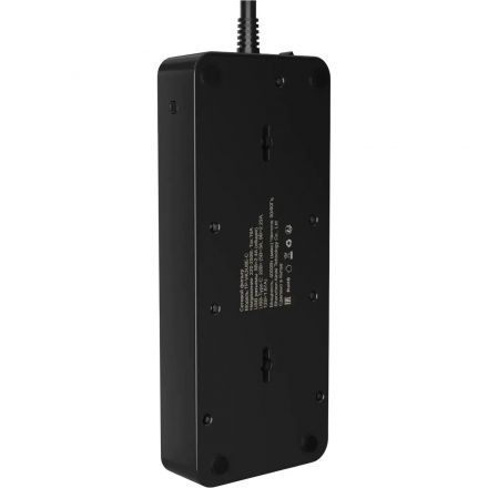 Сетевой фильтр AGNI 6р/3м,черный,3USB-A+1USB-C(TP-FS4U6E-C-3m-black)