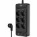 Сетевой фильтр AGNI 6р/3м,черный,3USB-A+1USB-C(TP-FS4U6E-C-3m-black)