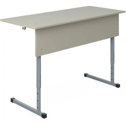 Парта МЕТ_Стол ученический Комфорт 2-местный 3-7г.р. серый/серый