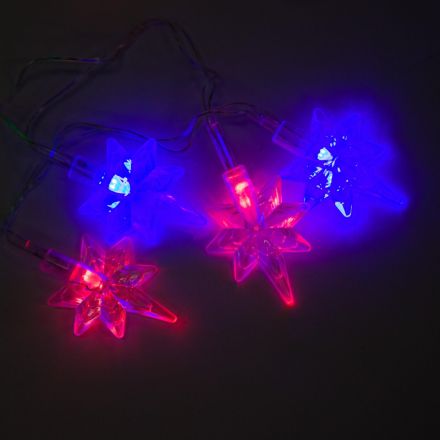 Электрогирлянда Бахрома 1.8x0.5 м Звезды,IP20,48LED,мульт (RG/RB),3556863