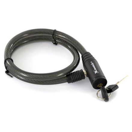 Замок тросовый велосипедный, стальной трос: диаметр 10 мм, длина 650 мм, 2 ключа, MATRIX, 91814 Замок тросовый велосипедный, стальной трос: диаметр 10 мм, длина 650 мм, 2 ключа, MATRIX, 91814