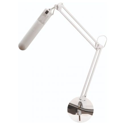 Настольная лампа светильник Дельта на струбцине, ЛЮМИНЕСЦЕНТНАЯ, цоколь 2G7, 11 Вт, белый Настольная лампа светильник Дельта на струбцине, ЛЮМИНЕСЦЕНТНАЯ, цоколь 2G7, 11 Вт, белый