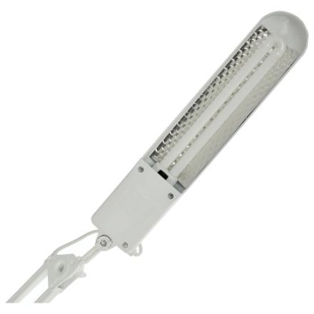 Настольная лампа светильник Дельта на струбцине, ЛЮМИНЕСЦЕНТНАЯ, цоколь 2G7, 11 Вт, белый Настольная лампа светильник Дельта на струбцине, ЛЮМИНЕСЦЕНТНАЯ, цоколь 2G7, 11 Вт, белый