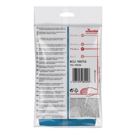 Перчатки МНОГОРАЗОВЫЕ резиновые VILEDA многоцелевые, хлопчатобумажное напыление, ПРОЧНЫЕ, размер 8,5-9, L (большой), синие, вес 66 г, 174355 Перчатки МНОГОРАЗОВЫЕ резиновые VILEDA многоцелевые, хлопчатобумажное напыление, ПРОЧНЫЕ, размер 8,5-9, L (большой), синие, вес 66 г, 174355