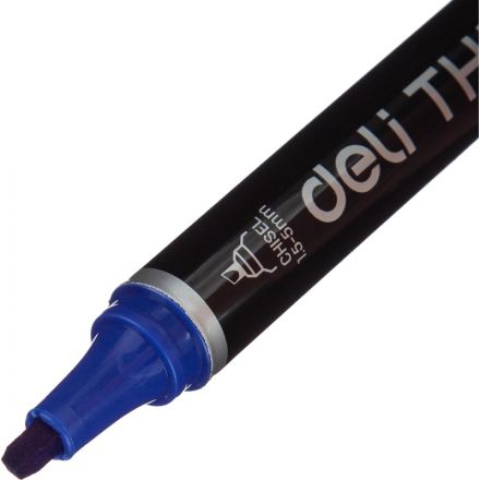 Маркер перманентный Deli Think 1,5-5 мм синий скош.нак.EU10130 Маркер перманентный Deli Think 1,5-5 мм синий скош.нак.EU10130