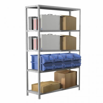 Стеллаж металлический BRABIX "MS Plus-200/60-5", 2000х1000х600 мм, 5 полок, регулируемые опоры, 291111, S241BR166502