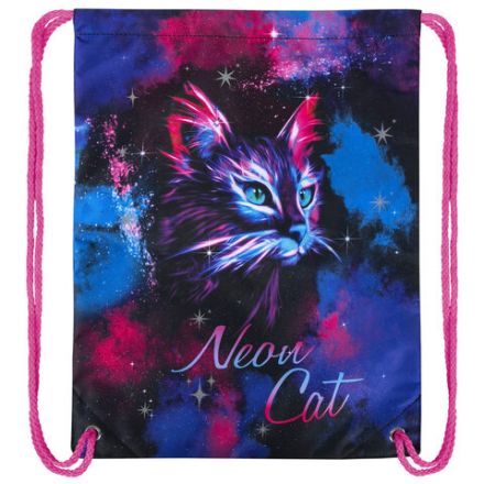 Мешок для обуви BRAUBERG PREMIUM, карман, подкладка, светоотражайка, 43х33 см, "Neon cat", 271621 Мешок для обуви BRAUBERG PREMIUM, карман, подкладка, светоотражайка, 43х33 см, "Neon cat", 271621
