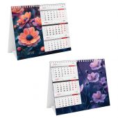 Календарь-домик настольный, 190*170 мм BG "Mono Premium. Цветы", на гребне, 2026г.