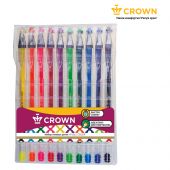 Набор гелевых ручек Crown "Hi-Jell Color" 10шт., 10цв., ПВХ уп., европодвес Набор гелевых ручек Crown "Hi-Jell Color" 10шт., 10цв., ПВХ уп., европодвес