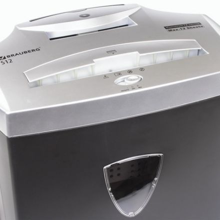 Уничтожитель (шредер) BRAUBERG S12, 4 уровень секретности, фрагменты 4х35 мм, 12 листов, корзина 25 литров, 531774