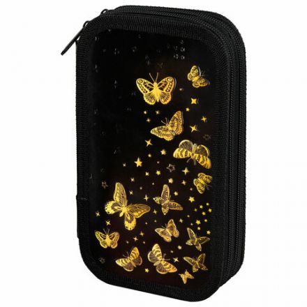 Пенал ЮНЛАНДИЯ, 2 отделения, ламинированный картон, конгрев, 19х11 см, "Golden", 273495 Пенал ЮНЛАНДИЯ, 2 отделения, ламинированный картон, конгрев, 19х11 см, "Golden", 273495