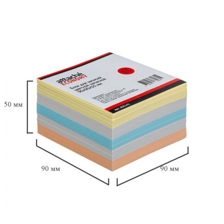 Блок для записей Attache Economy 90x90x50 мм разноцветный (плотность 65-80 г/кв.м) Блок для записей Attache Economy 90x90x50 мм разноцветный (плотность 65-80 г/кв.м)