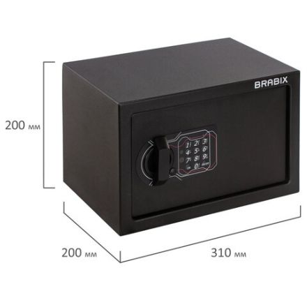 Сейф мебельный BRABIX "SF-200EL", 200х310х200 мм, электронный замок, черный, 291145, S103BR211214 Сейф мебельный BRABIX "SF-200EL", 200х310х200 мм, электронный замок, черный, 291145, S103BR211214