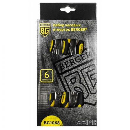 Набор отверток часовых 6 предметов BERGER BG1068
