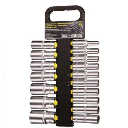 Набор головок торцевых удлиненных 1/2 SuperLock 17 предметов BERGER BG2037 Набор головок торцевых удлиненных 1/2 SuperLock 17 предметов BERGER BG2037