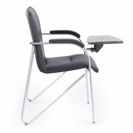 Кресло со столом BRABIX "Samba CF-108 BOX-2", хром каркас, кожзам черный, разобрано, 533218 Кресло со столом BRABIX "Samba CF-108 BOX-2", хром каркас, кожзам черный, разобрано, 533218