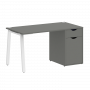 Home Office Стол письменный VR.SP-3-138.1.A Металлик/Белый металл 1380*720*750