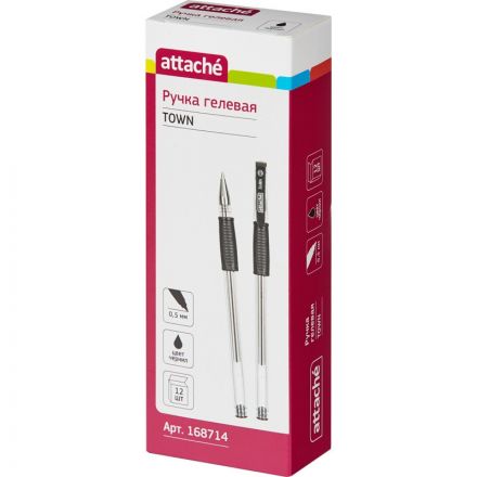 Ручка гелевая Attache Town черная (толщина линии 0.5 мм) Ручка гелевая Attache Town черная (толщина линии 0.5 мм)