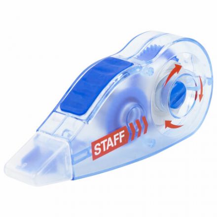 Корректирующая лента STAFF PROFIT, 5 мм х 6 м, механизм перемотки, корпус голубой, блистер, европодвес, 271254 Корректирующая лента STAFF PROFIT, 5 мм х 6 м, механизм перемотки, корпус голубой, блистер, европодвес, 271254