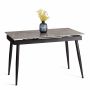 Стол обеденный Балморал/Balmoral 120-160x80x75см столешница керамика (глянцевая)/опоры металл, серый/чёрный Стол обеденный Балморал/Balmoral 120-160x80x75см столешница керамика (глянцевая)/опоры металл, серый/чёрный