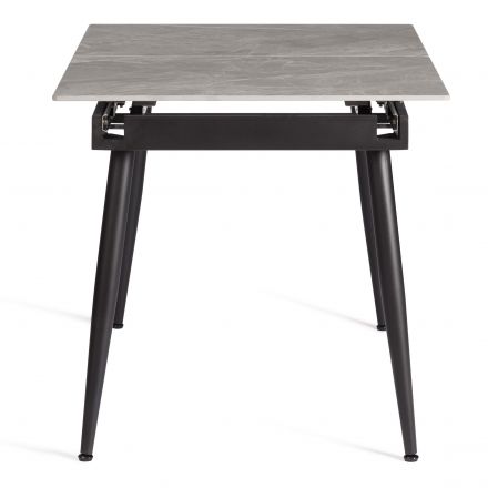 Стол обеденный Балморал/Balmoral 120-160x80x75см столешница керамика (глянцевая)/опоры металл, серый/чёрный