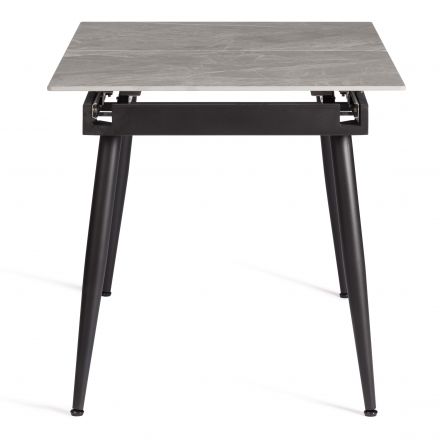Стол обеденный Балморал/Balmoral 120-160x80x75см столешница керамика (глянцевая)/опоры металл, серый/чёрный